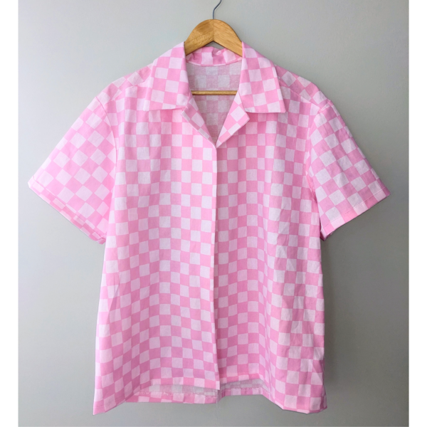 Pink Checkered Shirt (Men Size Medium)