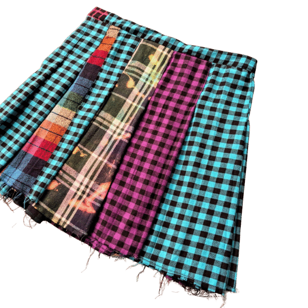 High-Waisted Patchwork Tennis Skirt (Waist 31") - Image 2