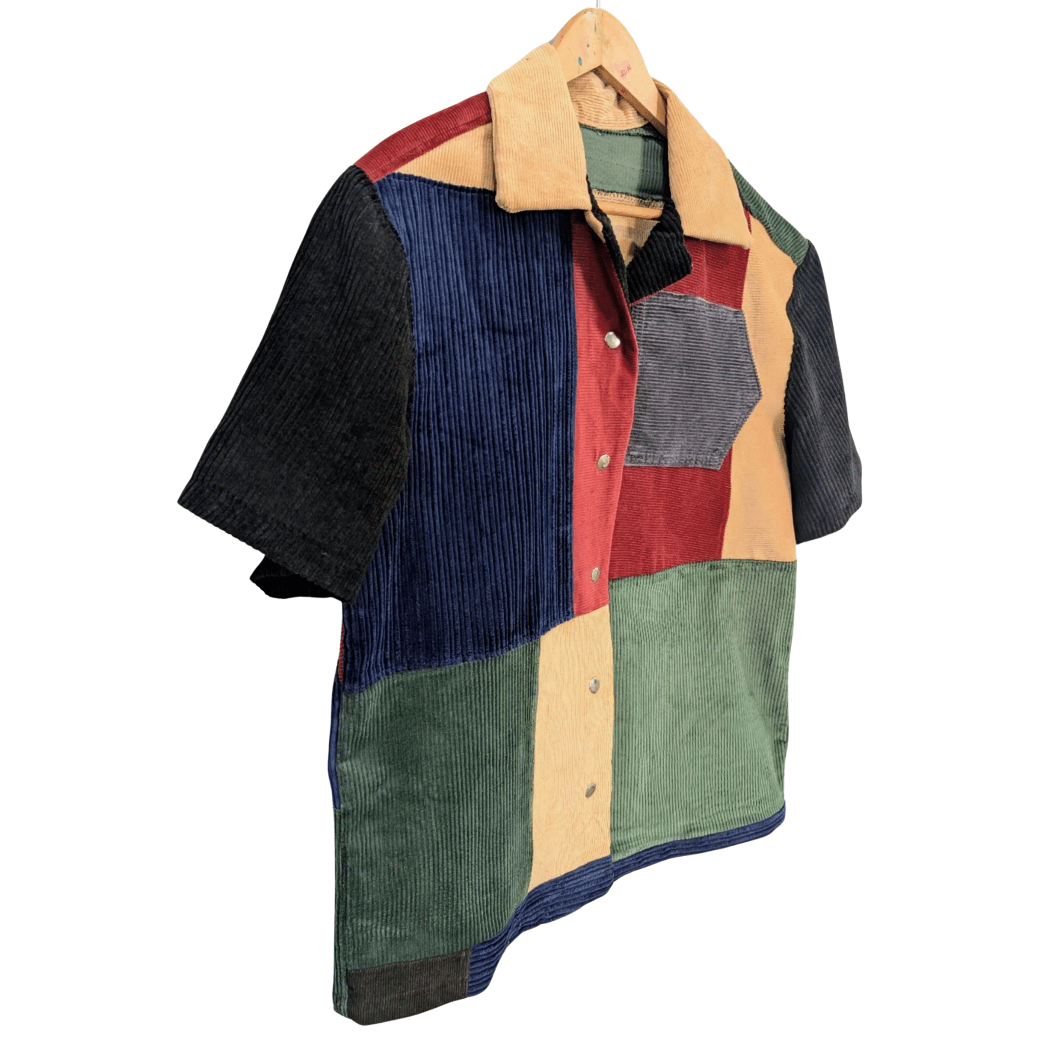 Patchwork Corduroy Shirt (Chest 34-36") - Image 3
