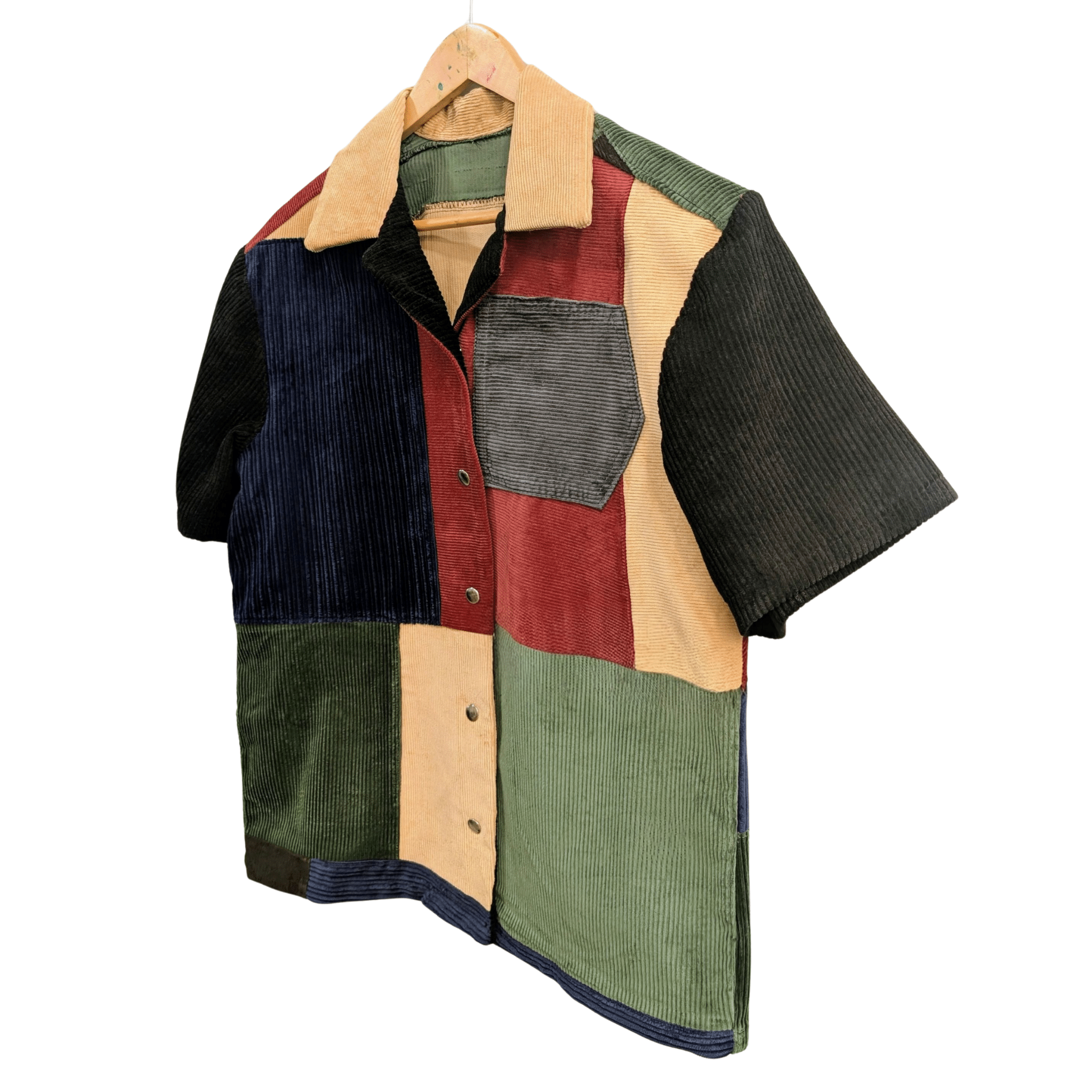 Patchwork Corduroy Shirt (Chest 34-36") - Image 2