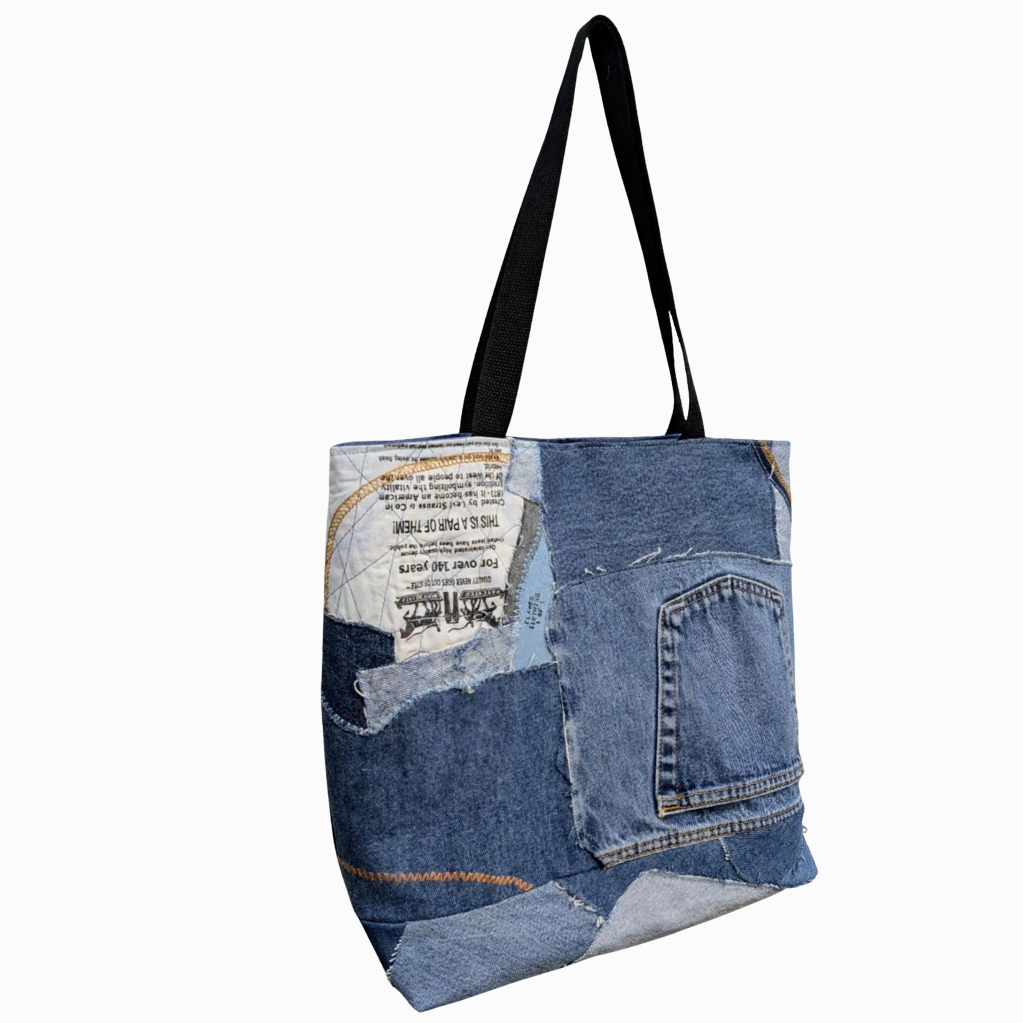 Denim Patchwork Tote - Image 3