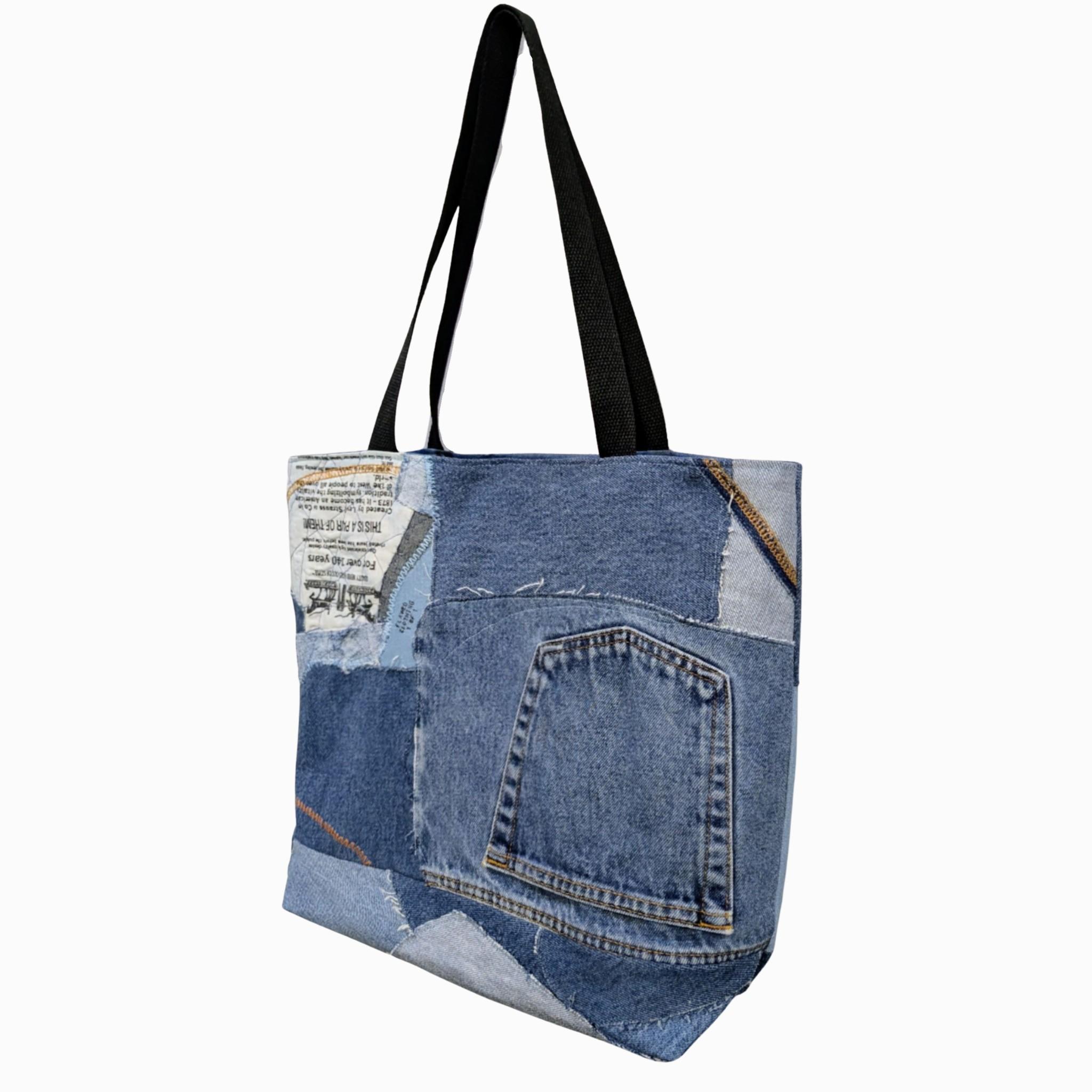 Denim Patchwork Tote - Image 2