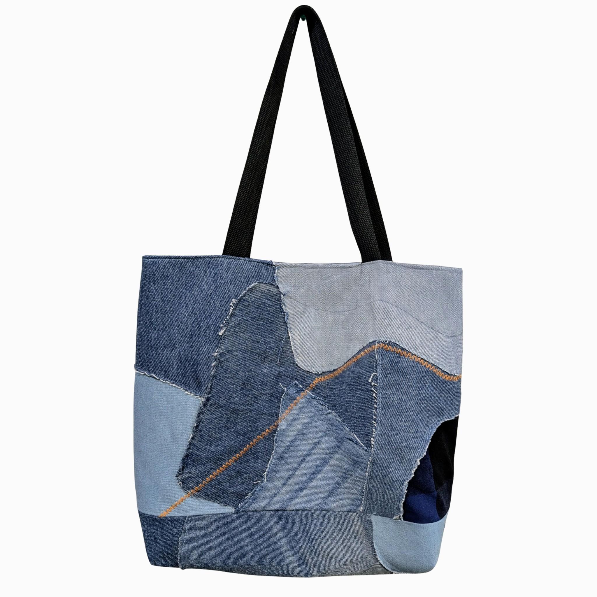 Denim Patchwork Tote - Image 4
