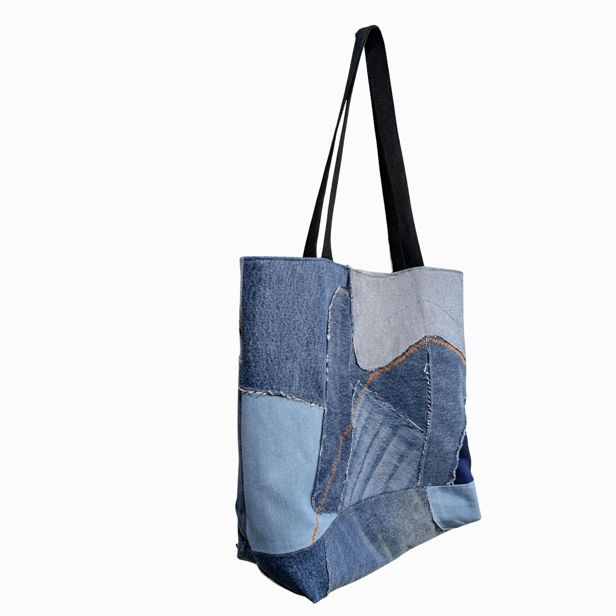 Denim Patchwork Tote - Image 5
