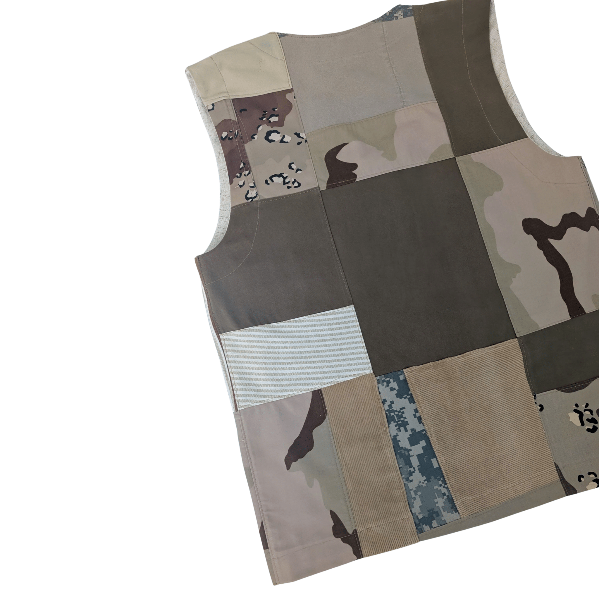Earth-Tone Patchwork Utility Vest (Chest 40-42") - Image 4
