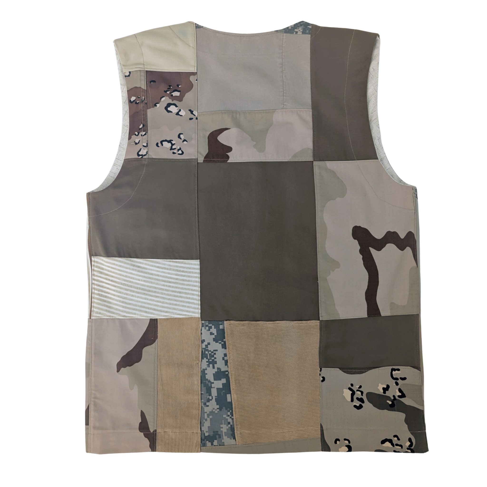Earth-Tone Patchwork Utility Vest (Chest 40-42") - Image 5