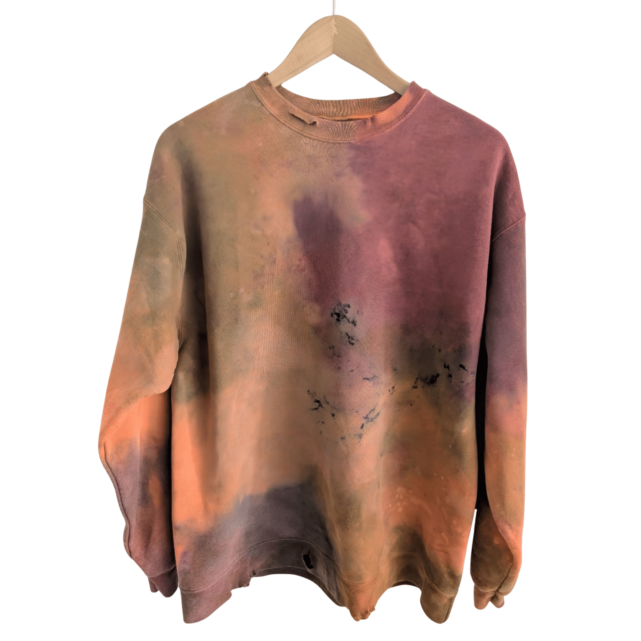 Hand-Dyed Distressed Crewneck (Men's Size L)