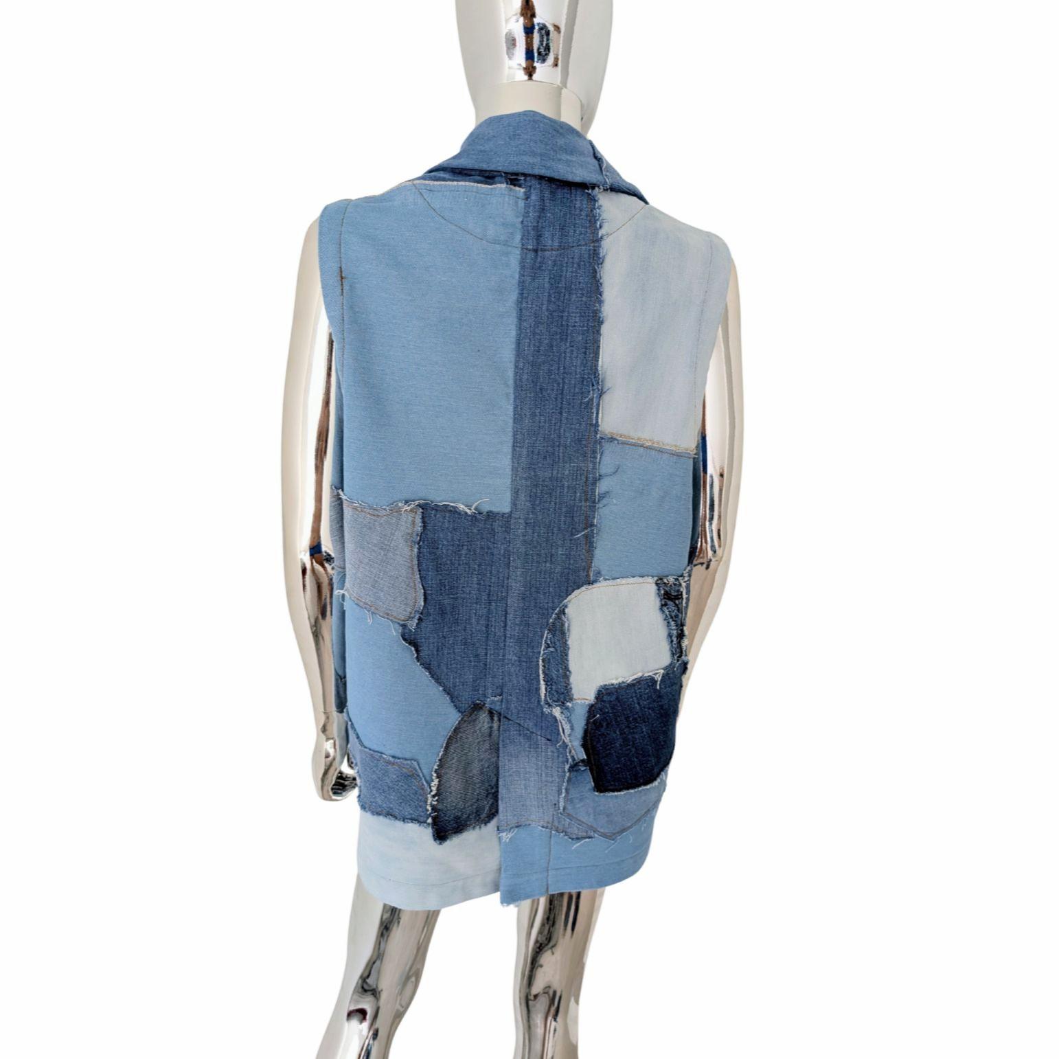 Patchwork Denim Vest (Women's Chest 40-42") - Image 5