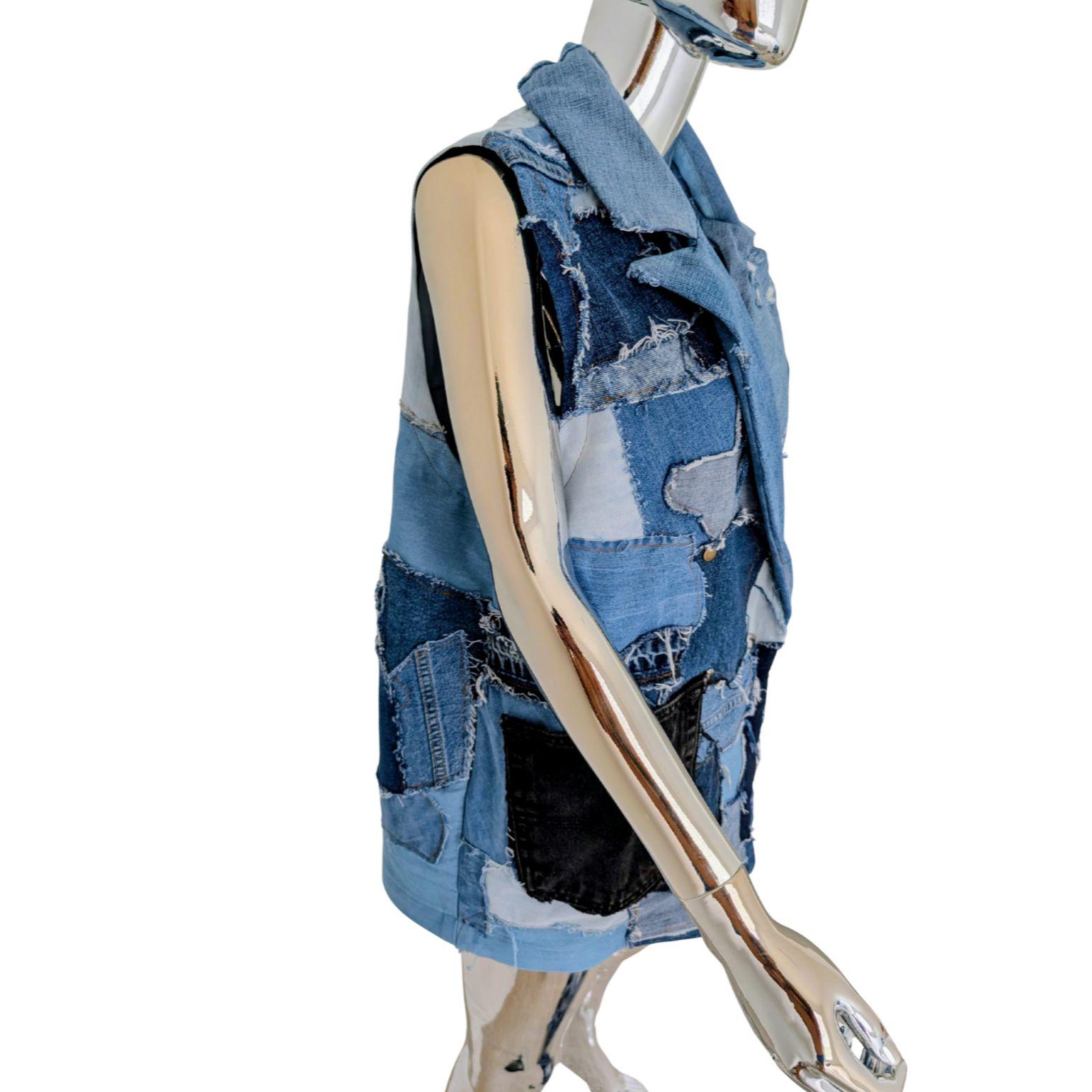 Patchwork Denim Vest (Women's Chest 40-42") - Image 4
