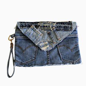 Out of Pocket Denim Clutch