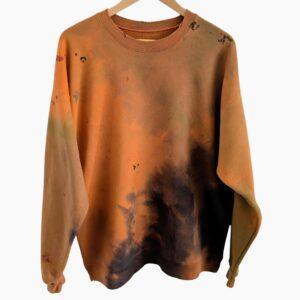 Hand-Dyed Distressed Crewneck (Men's Size XL)