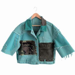 Green Denim Short-Sleeve Jacket (Chest 38-40")
